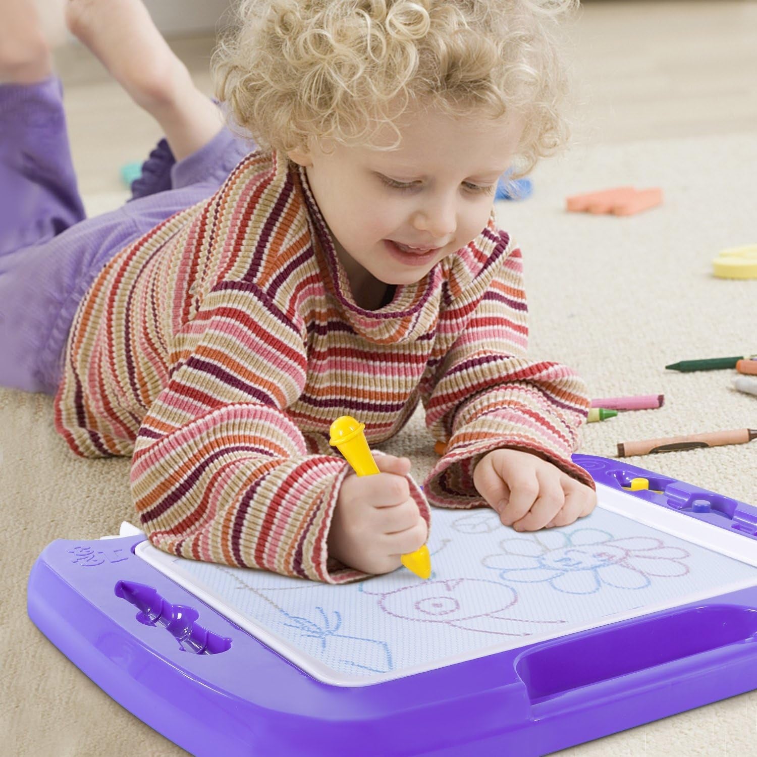 "Magic Sketch Pad for Kids - Unleash Their Creativity with the Large Magnetic Drawing Board in Vibrant Purple!"