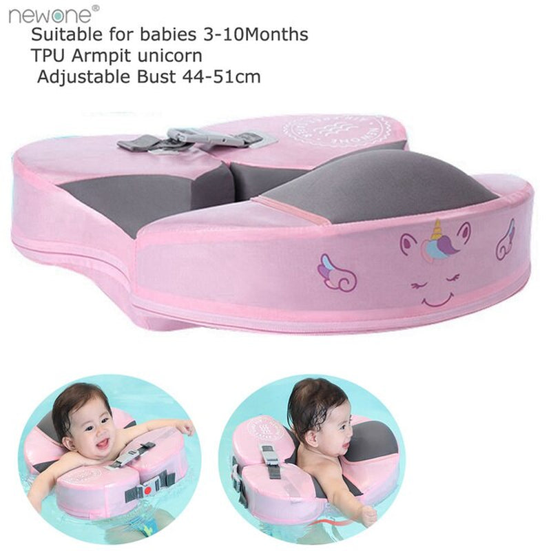 "Ultimate Baby Swim Trainer: Non-Inflatable Float Ring with Sunshade for Safe and Fun Water Play!"