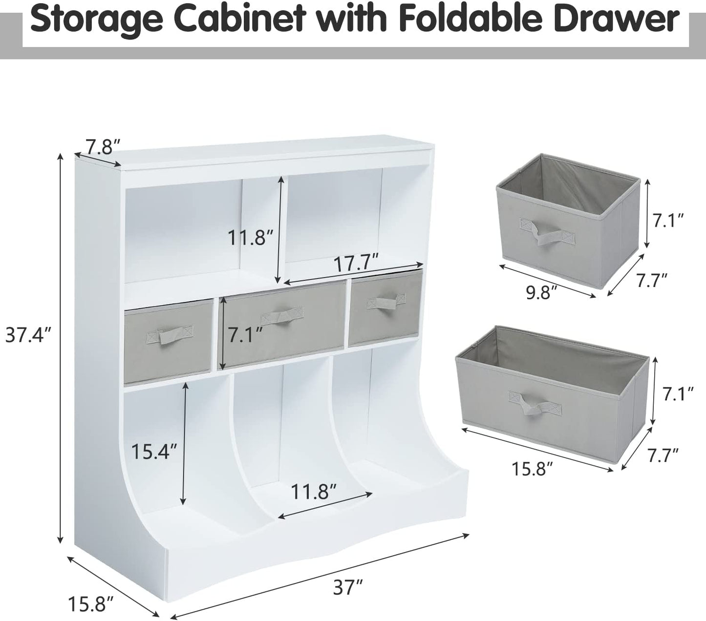 Kids Bookshelf Kids Bookcase - Toy Organizers and Storage,Kids' Bookcases, Cabinets & Shelves,Children'S Storage Cabinet with 3 Removable Drawers for Children (White)