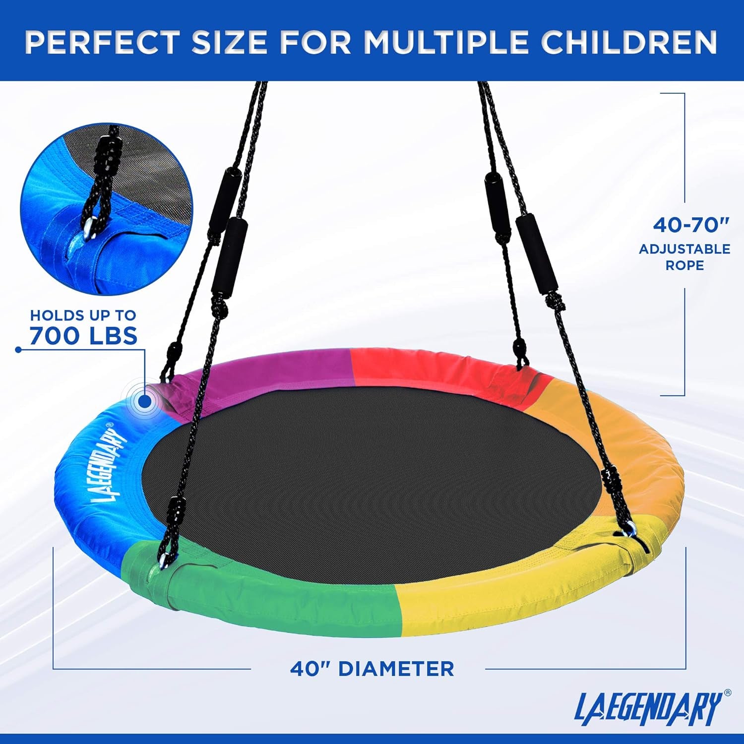 "Ultimate Fun for All Ages: 40 Inch Saucer Swing - Perfect Outdoor Swing for Kids and Adults!"