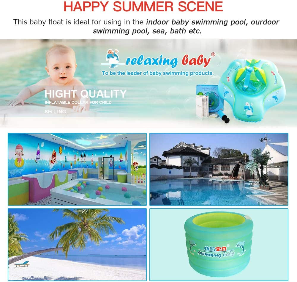 Anti-Slip Baby Swimming Float Ring for Pool, Toddler Floaties Accessories for the Age of 3 Months-6 Years