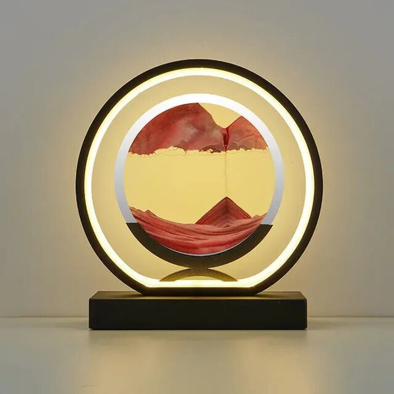 "Enchanting LED Quicksand Hourglass Lamp - Mesmerizing Sand Art Night Light for Bedroom Decor"