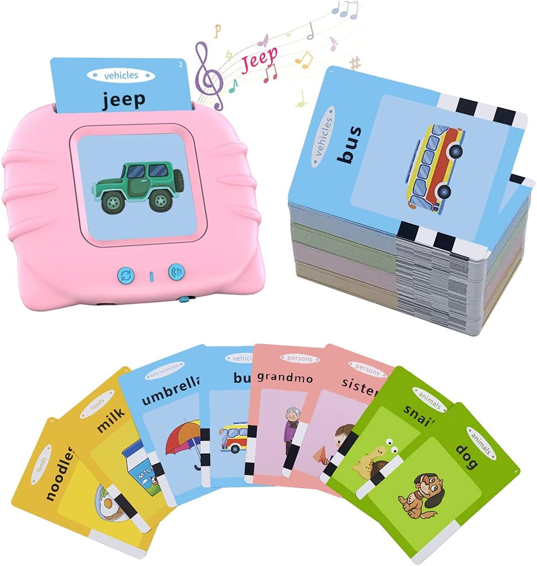 Flash Cards for Toddlers 2 3 4 5 6 7 Years Old,112 Card Talking Flash Cards(224 Words),Speech Therapy Toys Autism Toys,Baby Audible Flashcards Early Learning Educational Toys,Toddler Learning Toys