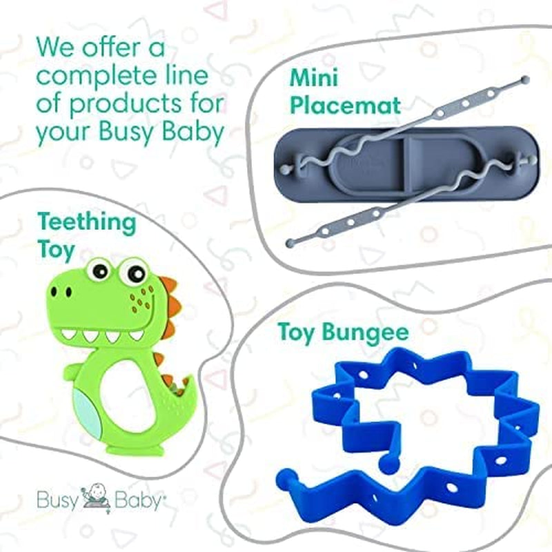 MAT | Silicone Mini Suction Placemat for Babies & Toddlers with Adjustable Tethers to Attach Toys | Keep Toys off the Floor, Dishwasher Safe, BPA Free | Includes Travel Sleeve (Black)