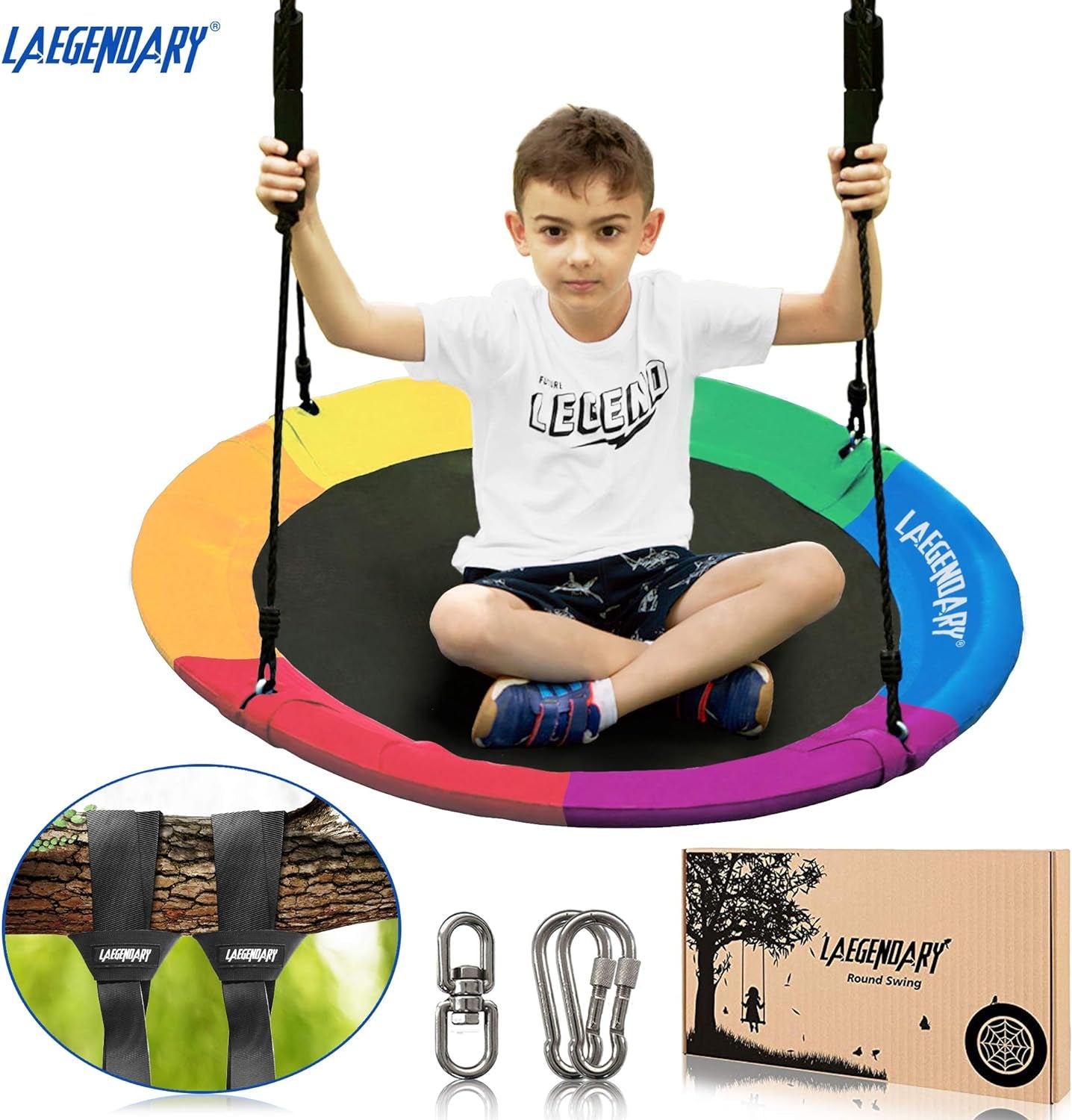 "Ultimate Fun for All Ages: 40 Inch Saucer Swing - Perfect Outdoor Swing for Kids and Adults!"