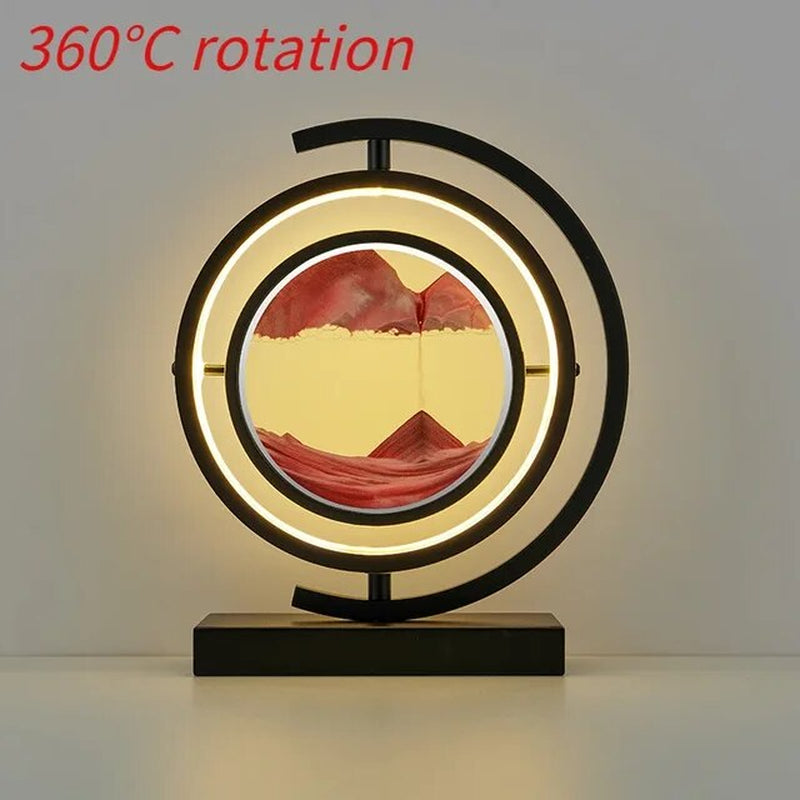 "Enchanting LED Quicksand Hourglass Lamp - Mesmerizing Sand Art Night Light for Bedroom Decor"