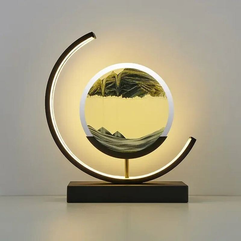 "Enchanting LED Quicksand Hourglass Lamp - Mesmerizing Sand Art Night Light for Bedroom Decor"