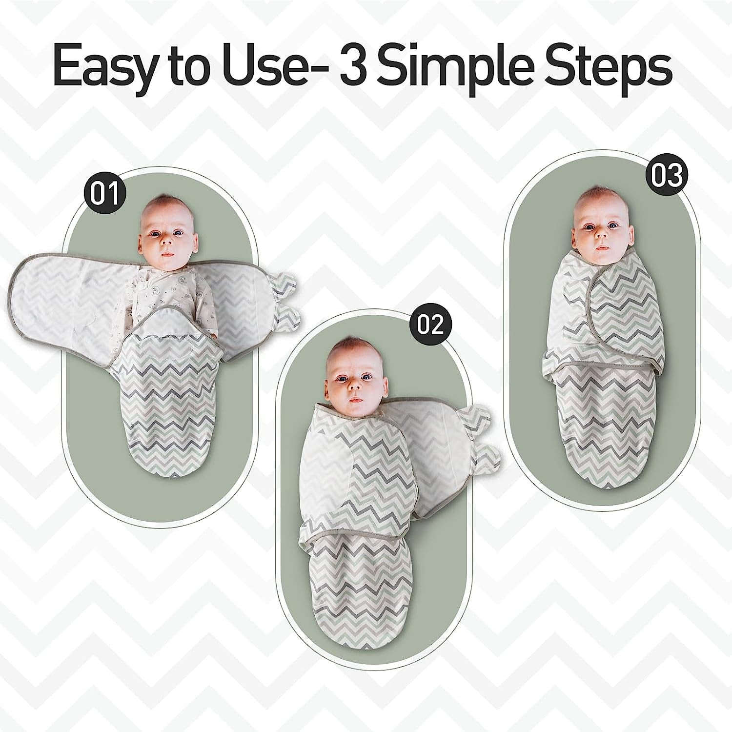 Organic Swaddle Sleep Sacks for Newborn - Baby Swaddles 0-3 Months, 3-Pack Newborn Swaddle Sack, Gray Stripe & Animal World, Baby Swaddle Blanket Wrap (Small/Medium)