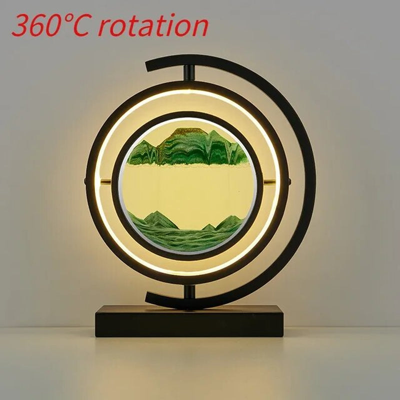 "Enchanting LED Quicksand Hourglass Lamp - Mesmerizing Sand Art Night Light for Bedroom Decor"