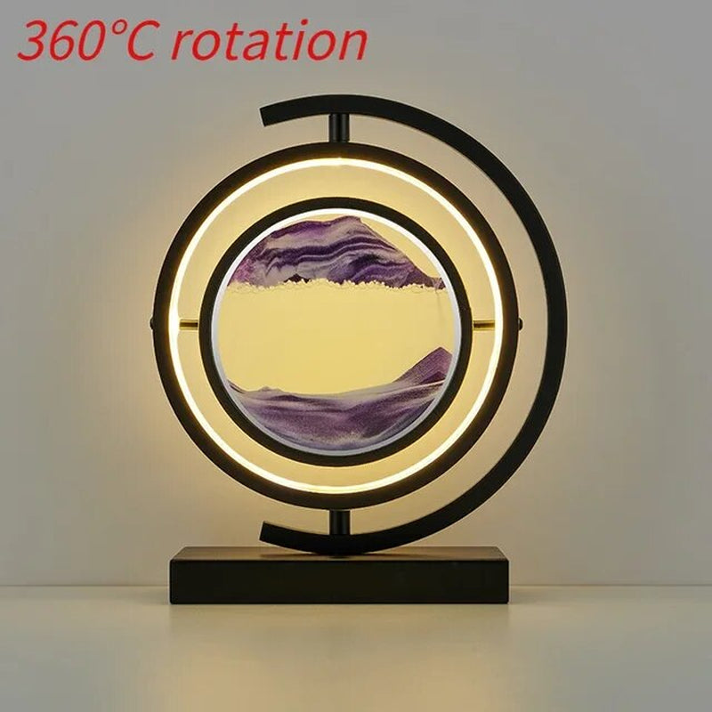 "Enchanting LED Quicksand Hourglass Lamp - Mesmerizing Sand Art Night Light for Bedroom Decor"