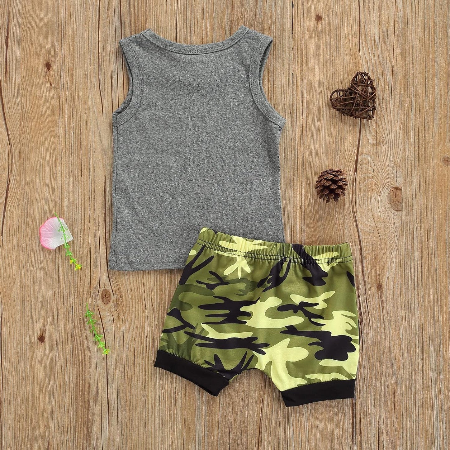 "Adorable Summer Beachwear Set for Stylish Baby Boys - Sleeveless Vest and Trendy Tree Printed Shorts"