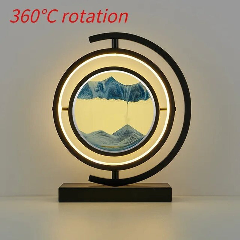 "Enchanting LED Quicksand Hourglass Lamp - Mesmerizing Sand Art Night Light for Bedroom Decor"