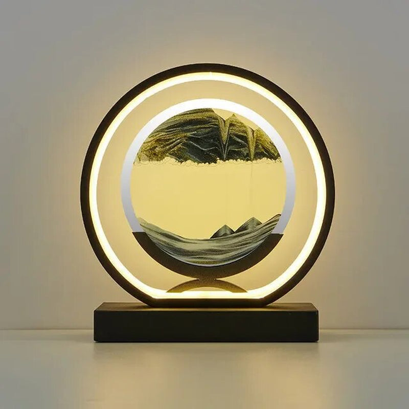 "Enchanting LED Quicksand Hourglass Lamp - Mesmerizing Sand Art Night Light for Bedroom Decor"