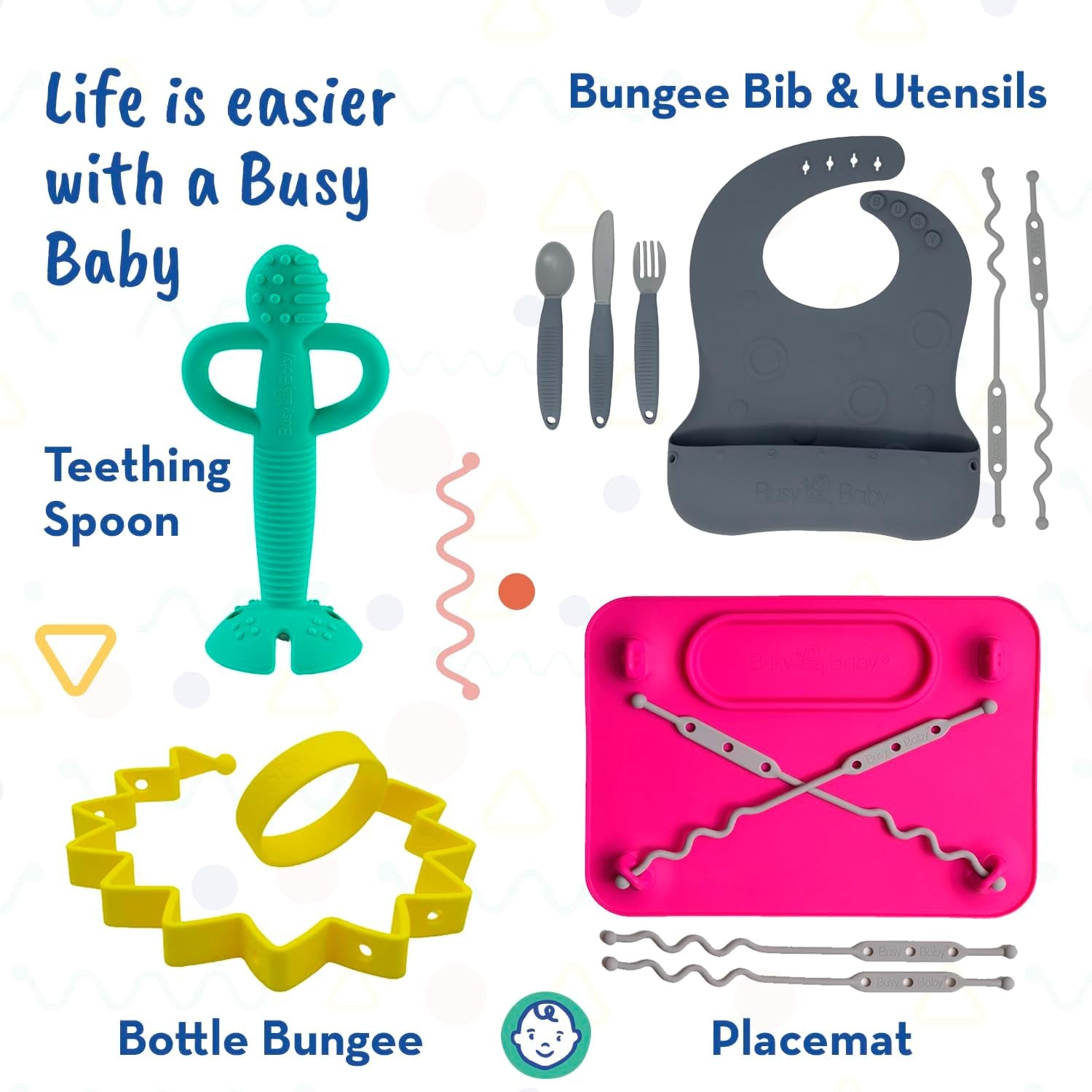 MAT | Silicone Mini Suction Placemat for Babies & Toddlers with Adjustable Tethers to Attach Toys | Keep Toys off the Floor, Dishwasher Safe, BPA Free | Includes Travel Sleeve (Tan