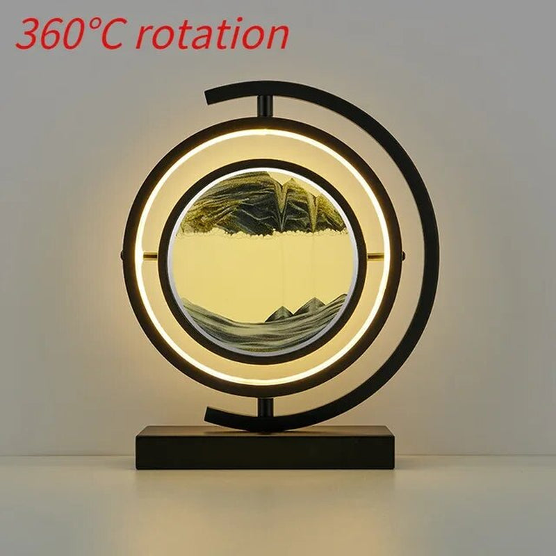 "Enchanting LED Quicksand Hourglass Lamp - Mesmerizing Sand Art Night Light for Bedroom Decor"