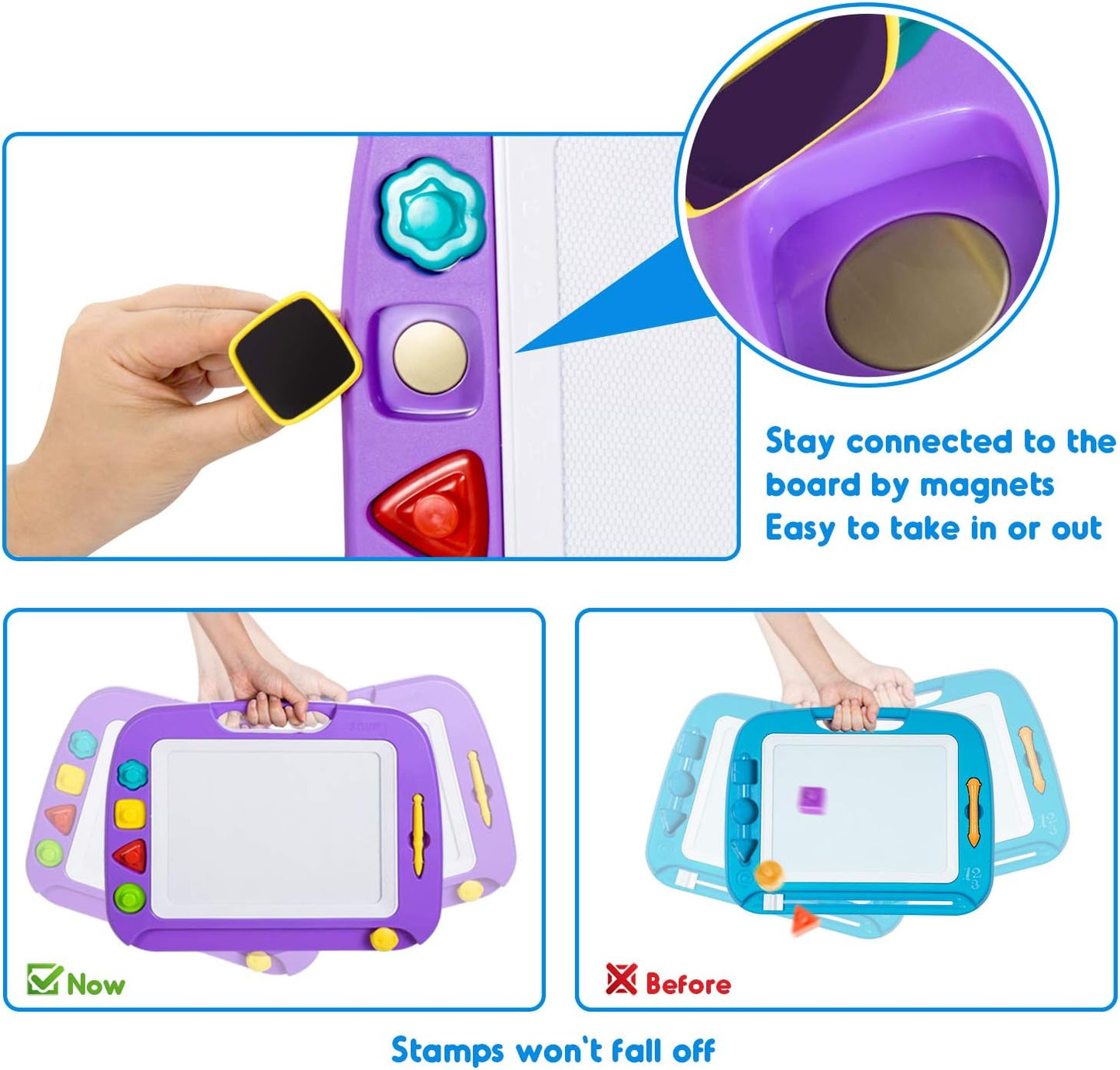 "Magic Sketch Pad for Kids - Unleash Their Creativity with the Large Magnetic Drawing Board in Vibrant Purple!"