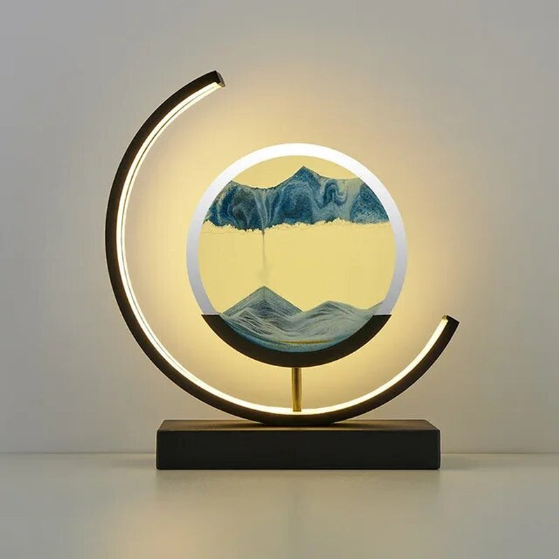 "Enchanting LED Quicksand Hourglass Lamp - Mesmerizing Sand Art Night Light for Bedroom Decor"