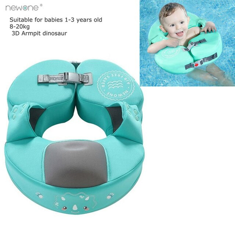 "Ultimate Baby Swim Trainer: Non-Inflatable Float Ring with Sunshade for Safe and Fun Water Play!"