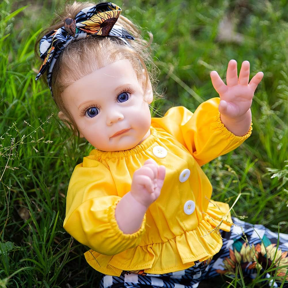 Reborn Baby Dolls Girl, 22 Inch Realistic Newborn Baby Doll, Lifelike Baby Doll That Look Real, Adorable Vinyl Soft Body Weighted Reborn Toddler Gift