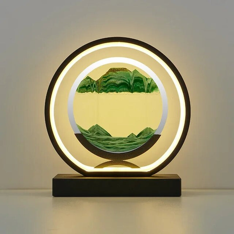 "Enchanting LED Quicksand Hourglass Lamp - Mesmerizing Sand Art Night Light for Bedroom Decor"