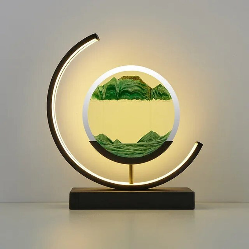 "Enchanting LED Quicksand Hourglass Lamp - Mesmerizing Sand Art Night Light for Bedroom Decor"