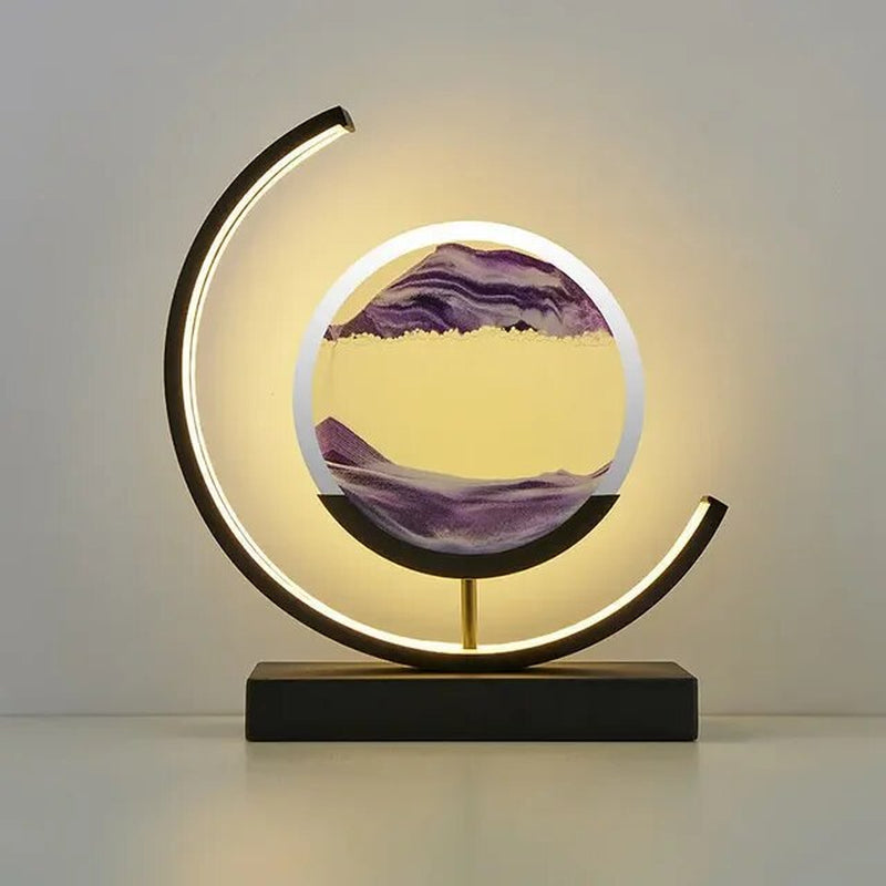 "Enchanting LED Quicksand Hourglass Lamp - Mesmerizing Sand Art Night Light for Bedroom Decor"