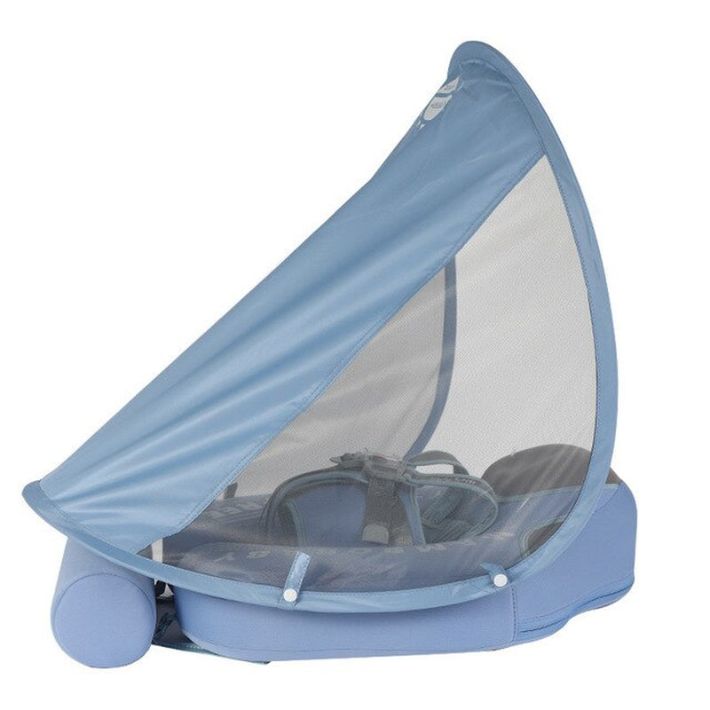 "Ultimate Baby Swim Trainer: Non-Inflatable Float Ring with Sunshade for Safe and Fun Water Play!"